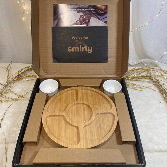 SMIRLY Charcuterie Boards Gift Set Large Bamboo Cheese Board Set & Utensils New - Picture 2 of 8